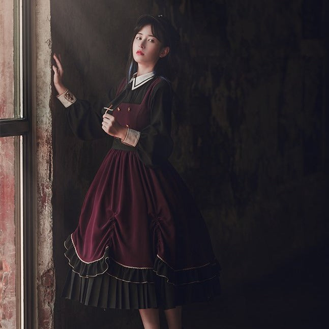 Apprentice Wizard Layered dress and cloak