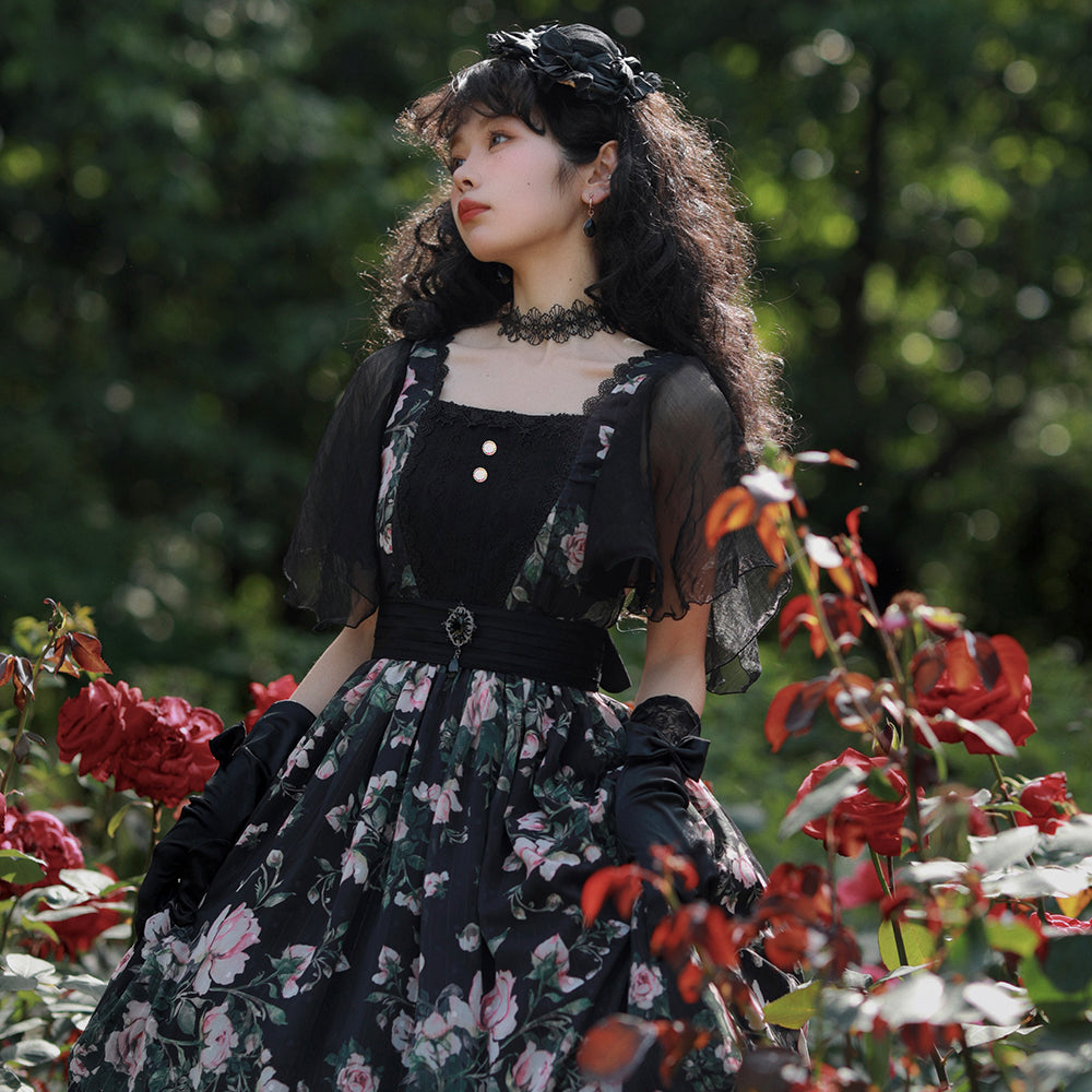 [Pre-order] Rose Garden Flying Sleeve Classic Lolita Dress