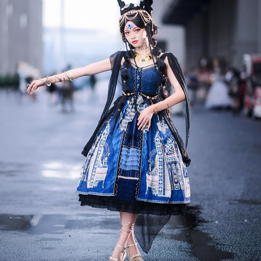 [Pre-order] Twilight Egyptian Lolita Jumper Skirt with Gorgeous Shawl