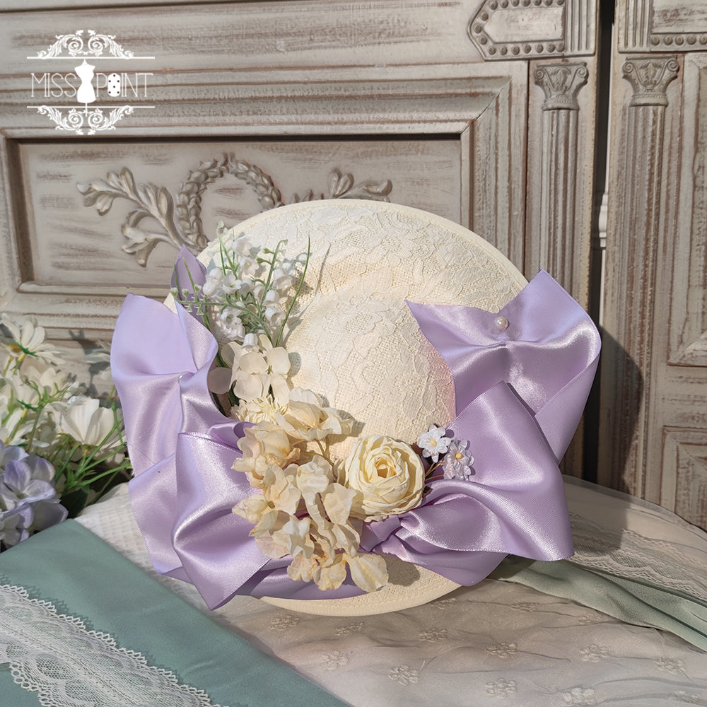 [Simultaneous purchase only] Suzuran flower embroidery bonnet, hat, headband