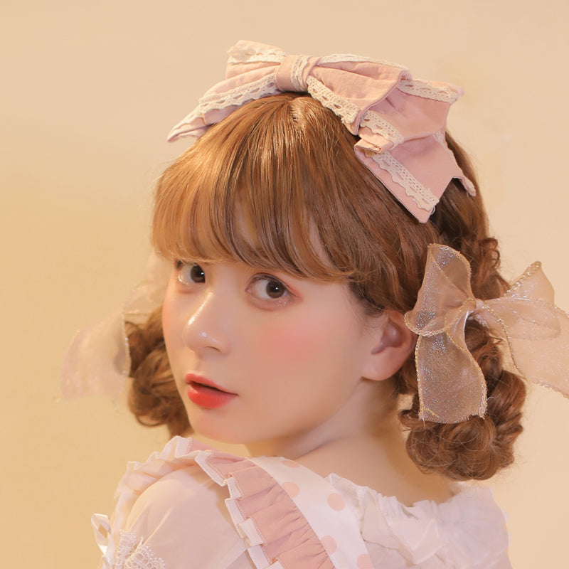 white lace ribbon headband