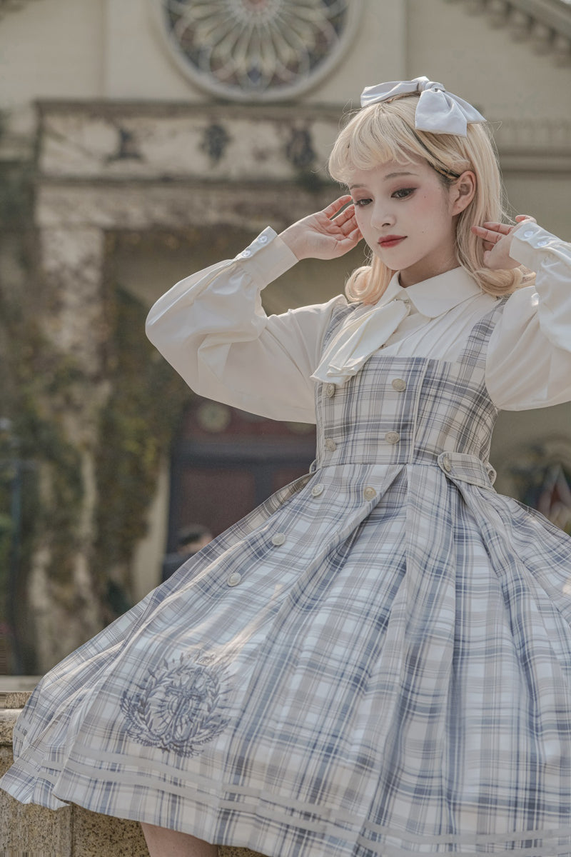 British college layered dress and cloak