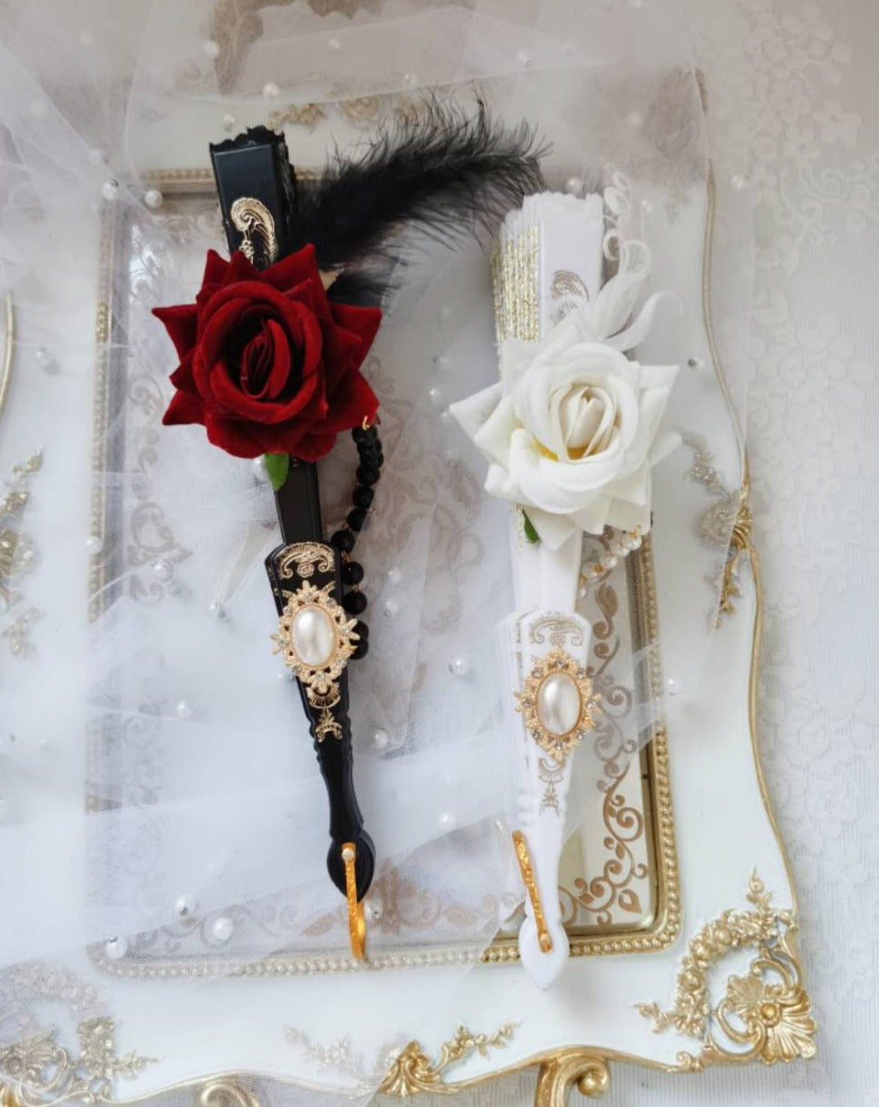 Gothic Lolita Rose Elegant Fan All 2 colors