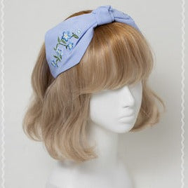 Forget-me-not bouquet embroidery headband