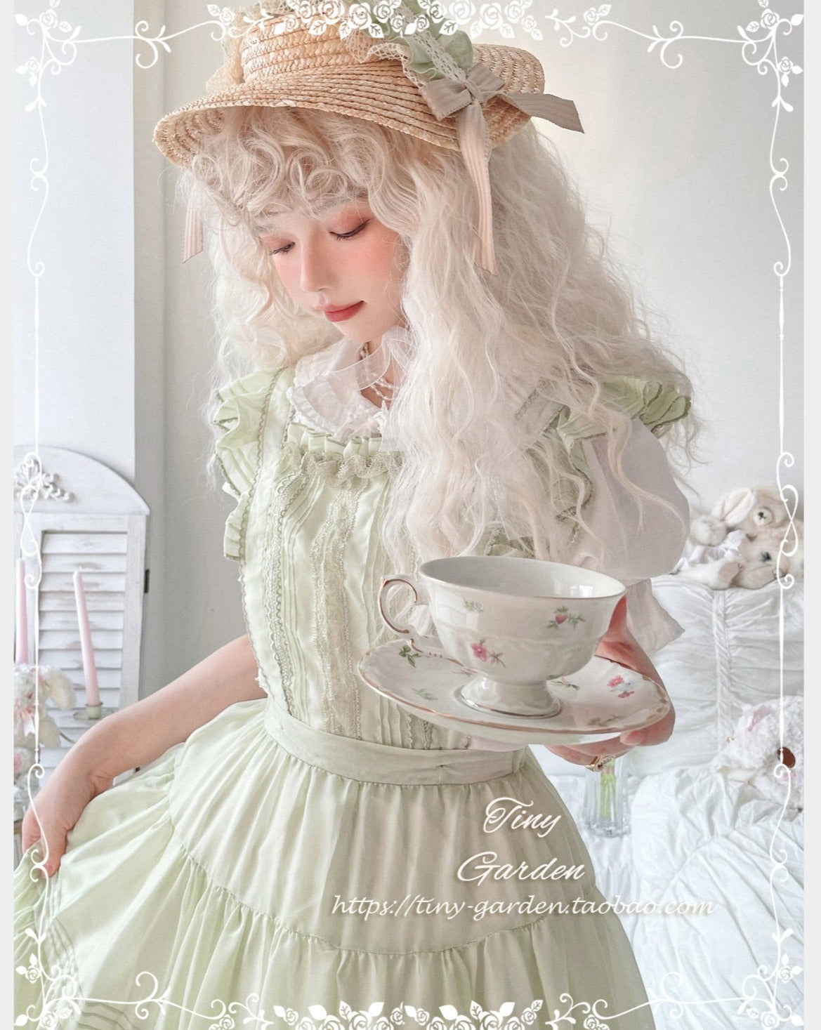 [Outlet] French girly 2way apron skirt [with flared sleeves]