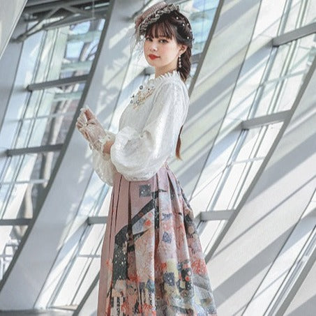 Frill neck lace blouse [20% off with combined purchase &amp; coupon input]
