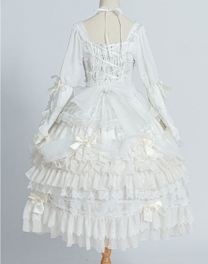 Day and Night Lace and Frill Bride Lolita Dress Full Set