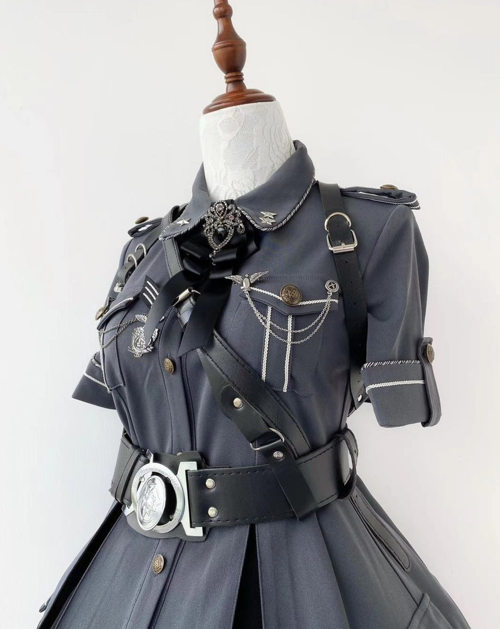 [Pre-order] Military Lolita Dark Gothic Short Sleeve Dress