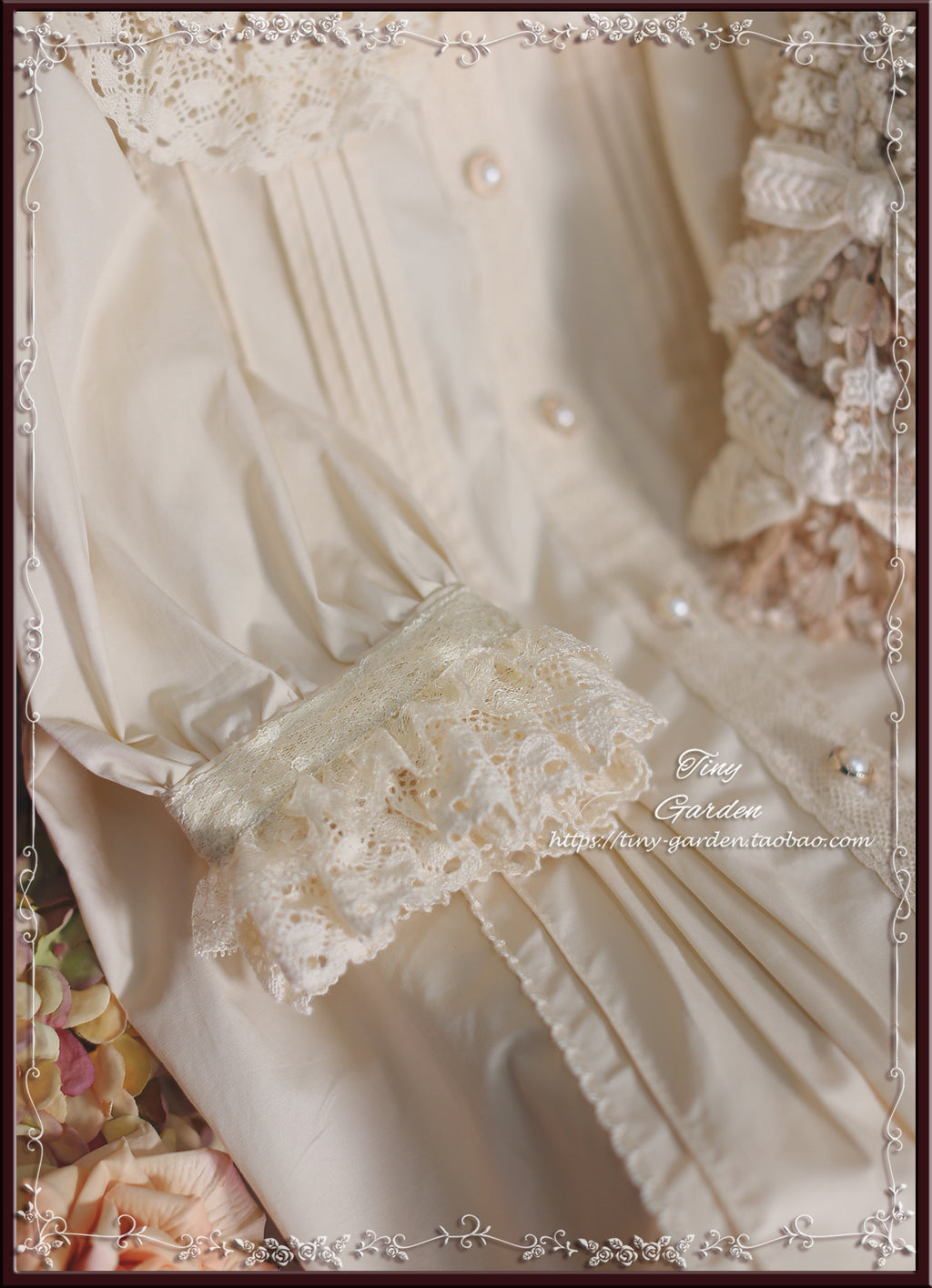 [Pre-order] Retro cotton lace short sleeve blouse