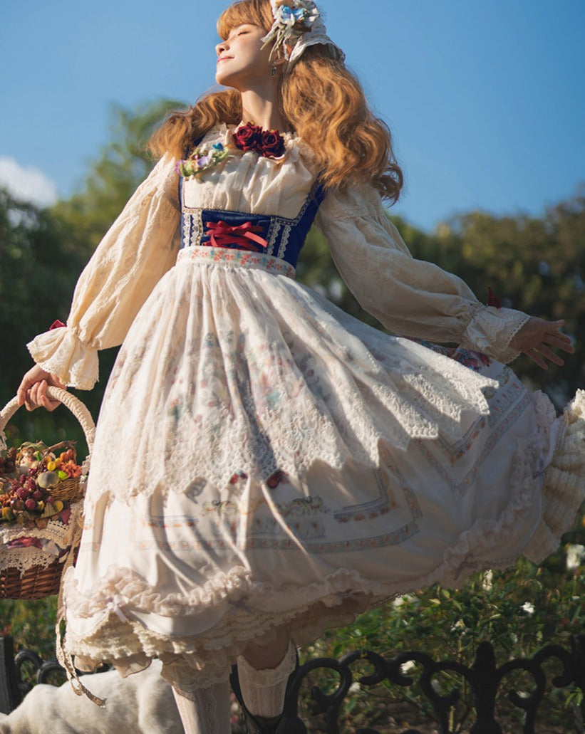 [Pre-order] Bavarian Girl Country-style Jumper Skirt [Long Type]