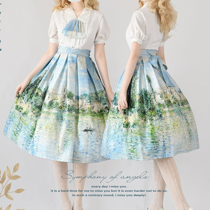 A total of 15 skirts with Monet paintings