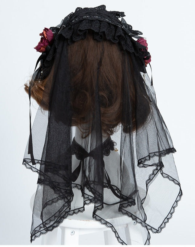 Day and Night Lace and Frill Bride Lolita Dress Full Set