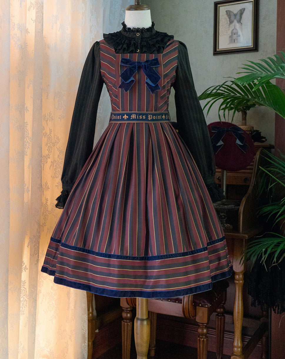 Gothic Lolita Vertical Striped Jumper Skirt of Lord Nobility