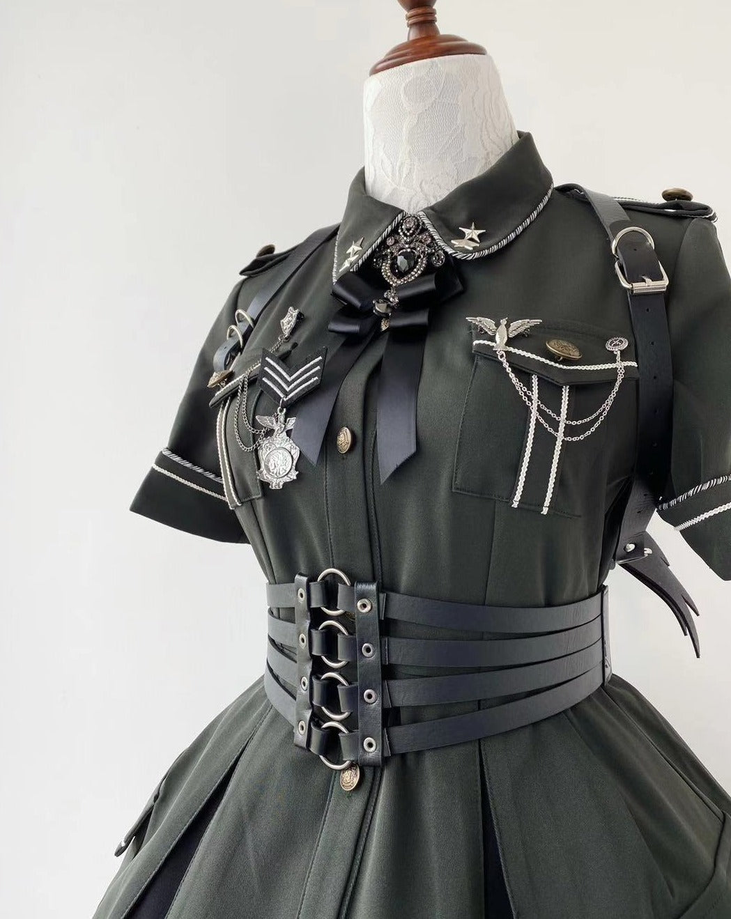 [Pre-order] Military Lolita Dark Gothic Short Sleeve Dress