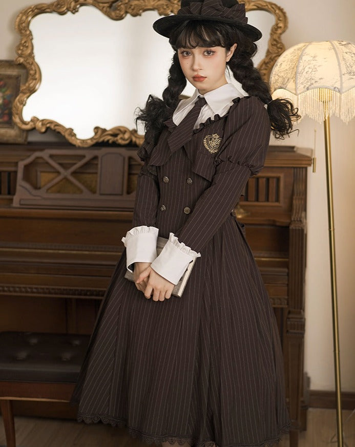 [Reservation sale] School uniform style fake layered dress