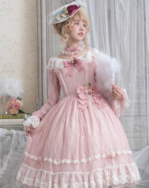 [Pre-order] Morning Mist Sweet Elegant Lace Dress