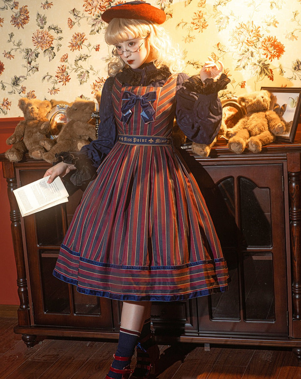 Gothic Lolita Vertical Striped Jumper Skirt of Lord Nobility