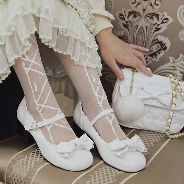 Lolita shoes 8 colors strap shoes with ribbon 4.5 cm heel