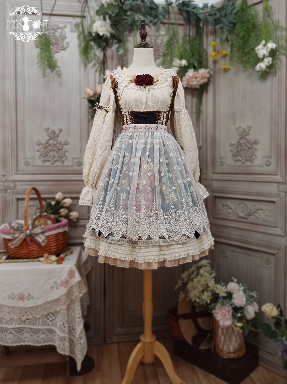【予約販売】バイエルンの少女 カントリー風ジャンパースカート［ショートタイプ］