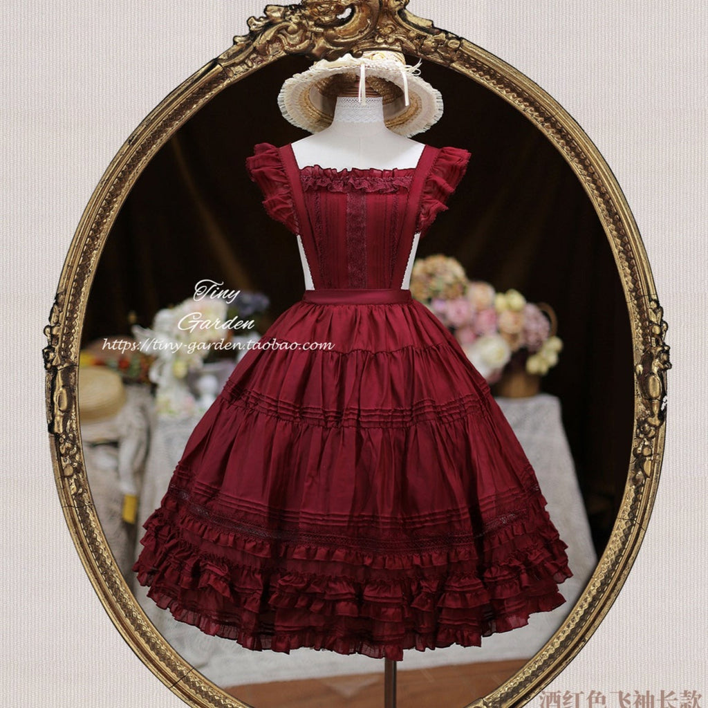 [Outlet] French girly 2way apron skirt [with flared sleeves]