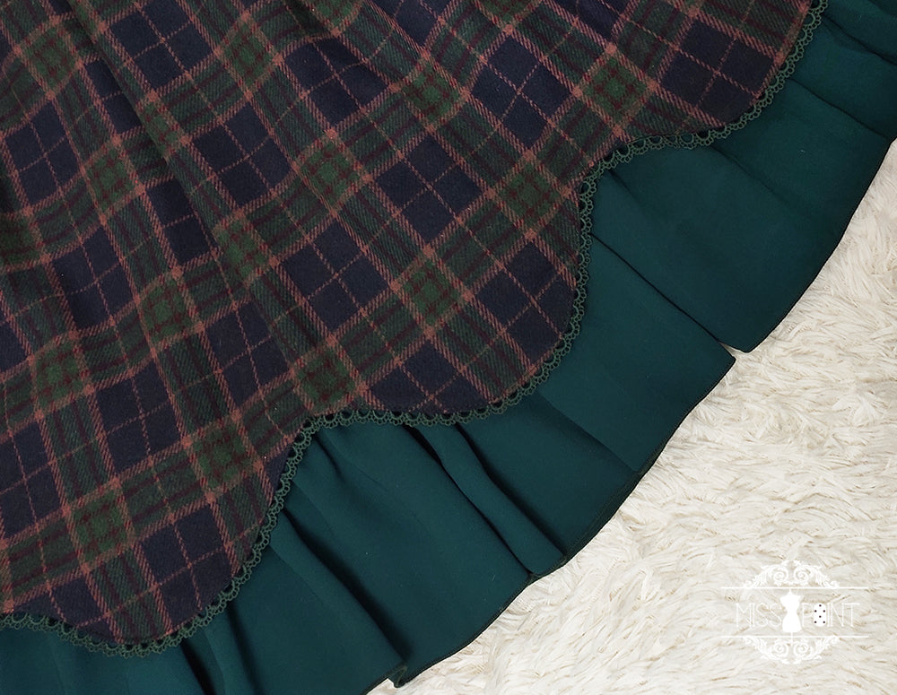 Plaid classical layered skirt