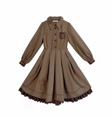 School style classical elegant long dress &amp; cloak