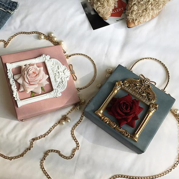 Antique rose chain mini bag