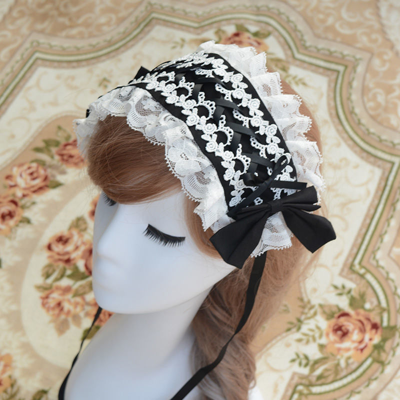lace and ribbon headdress