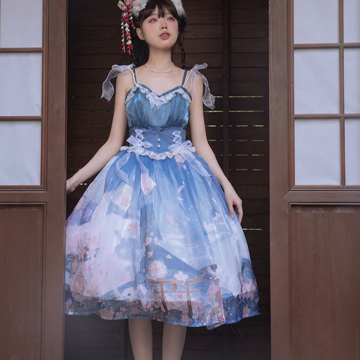 Alice in Sakura no Kuni Japanese loli high waist skirt and top