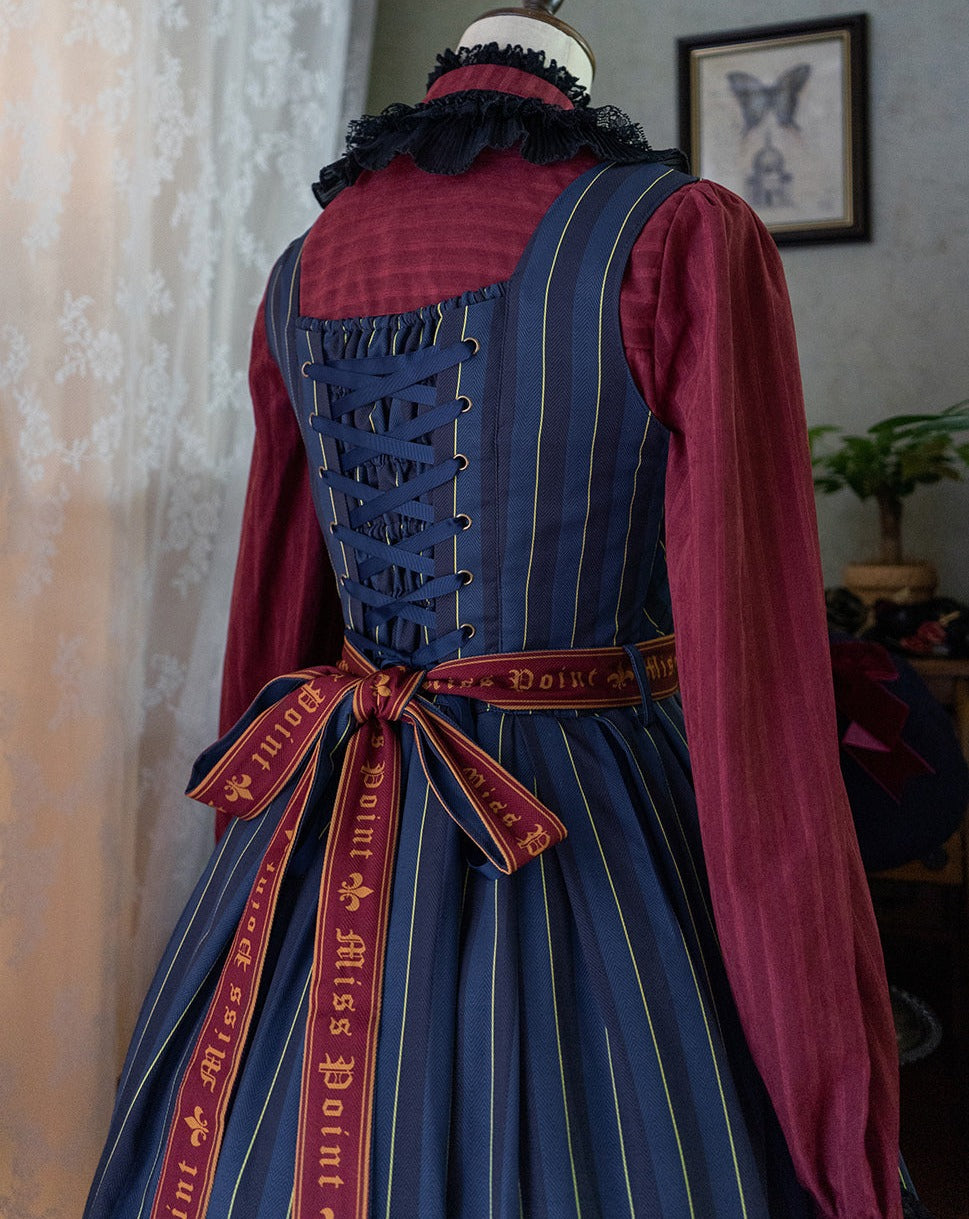 Gothic Lolita Vertical Striped Jumper Skirt of Lord Nobility
