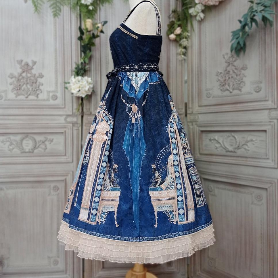 Pre-order [Set] Twilight Egyptian Lolita Shoulder Strap Jumpsuit + Halter Neck Blouse