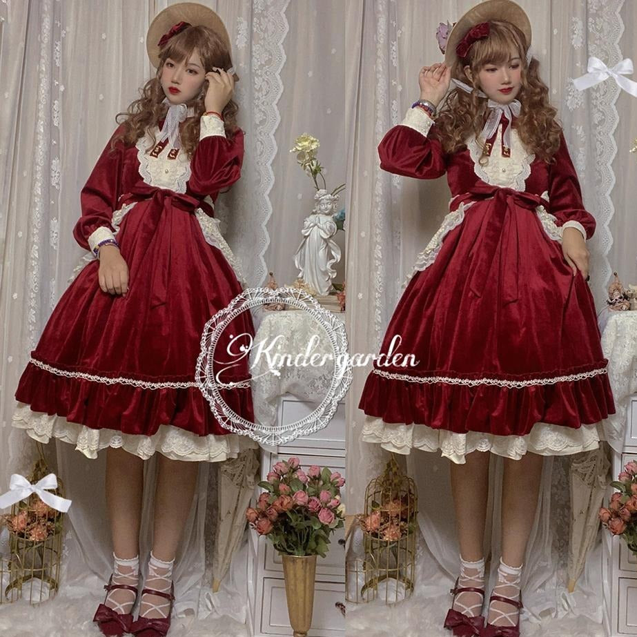 [Pre-order] British Classical Lolita Velvet Dress