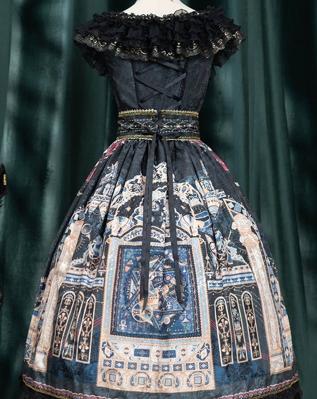 [Pre-order] Twilight Egyptian Lolita Frill Jumper Skirt
