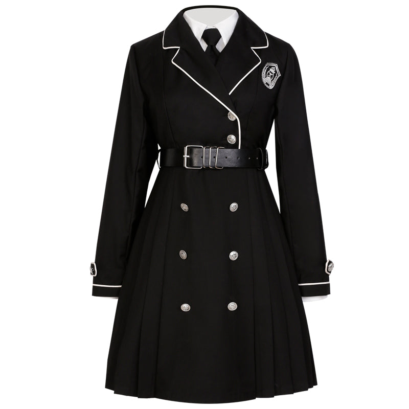 Military Lolita uniform style metal button dress