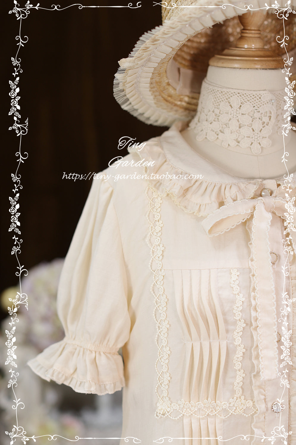 [Outlet] French Girly Ribbon Tie Blouse