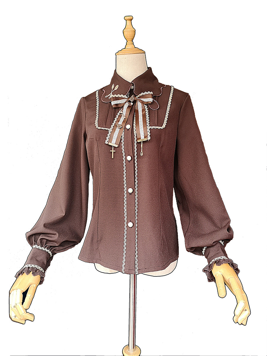 [Pre order] Changeable collar lantern sleeve blouse
