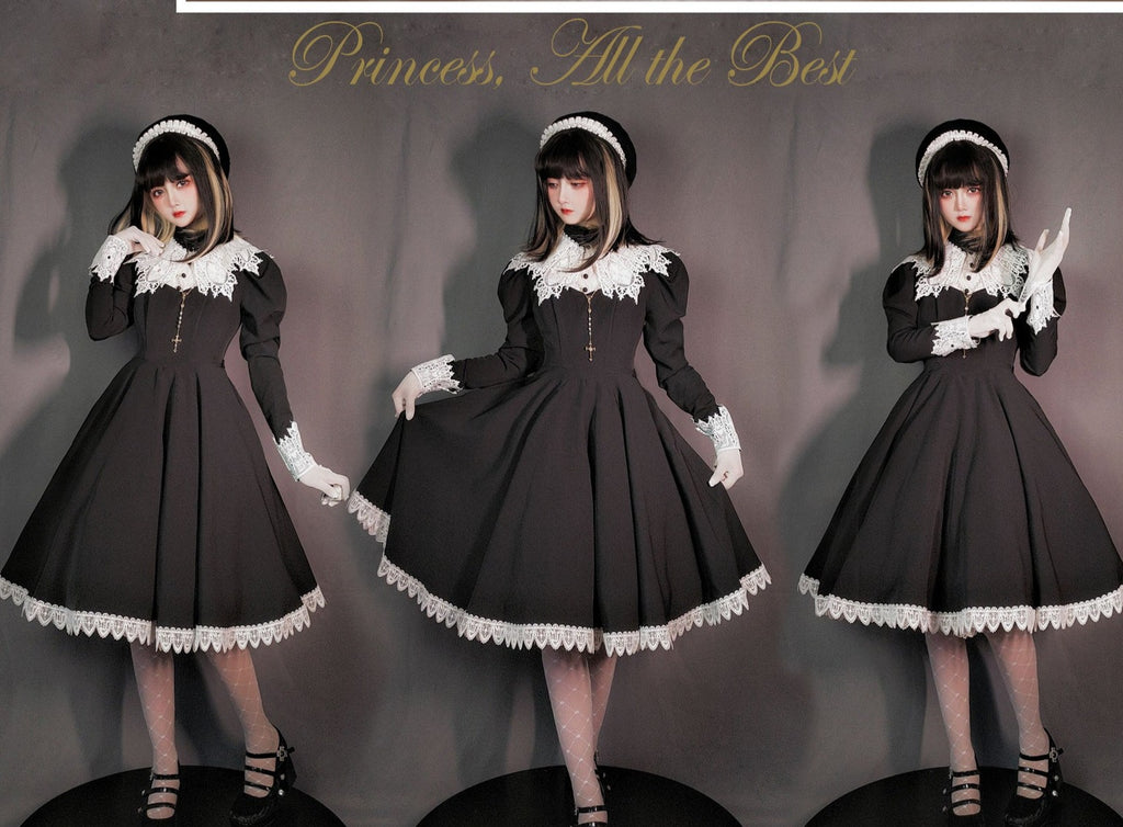 Princess, All the Best Retro Long Sleeve Dress Short Type