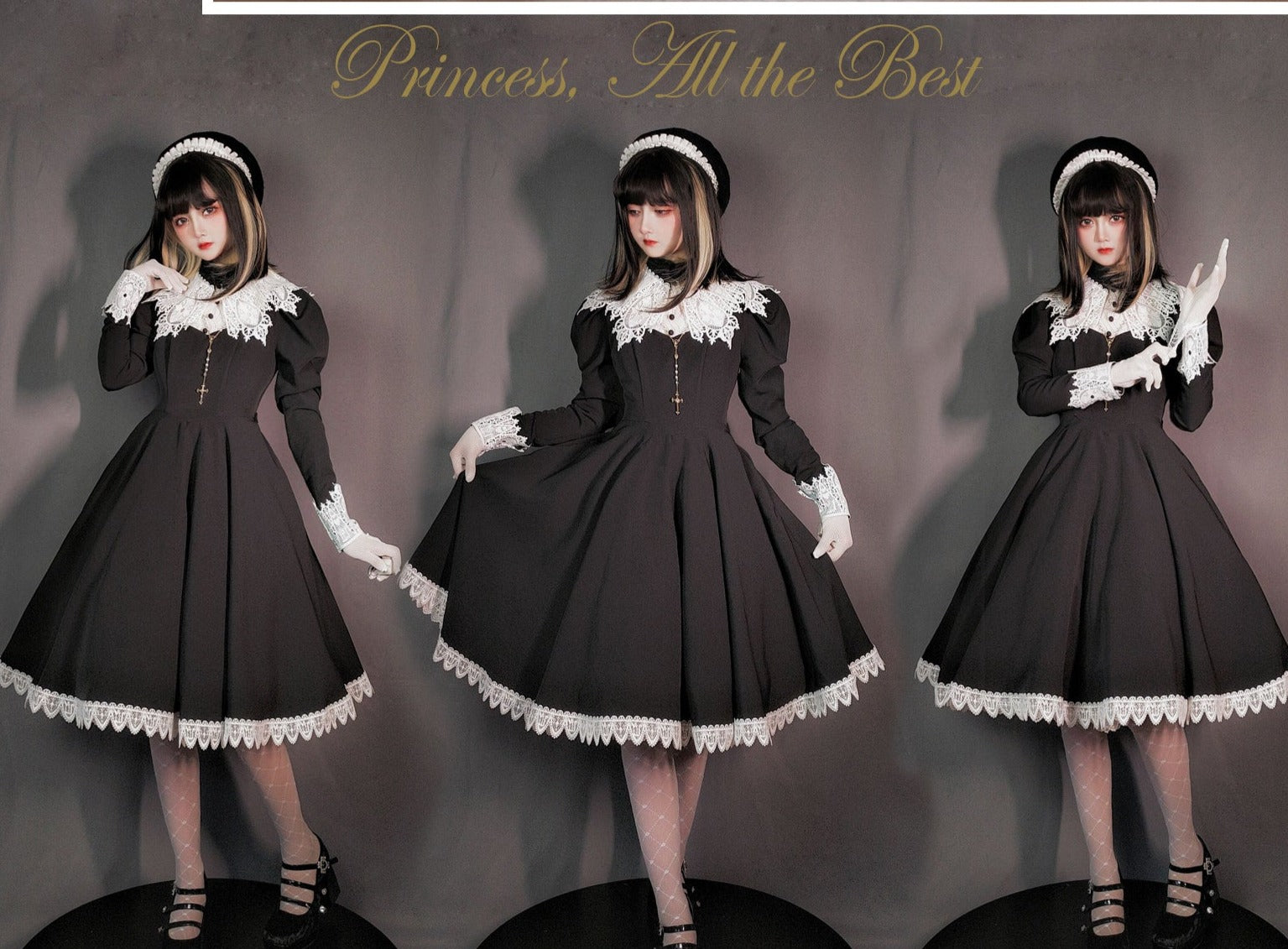 Princess, All the Best Retro Long Sleeve Dress Short Type