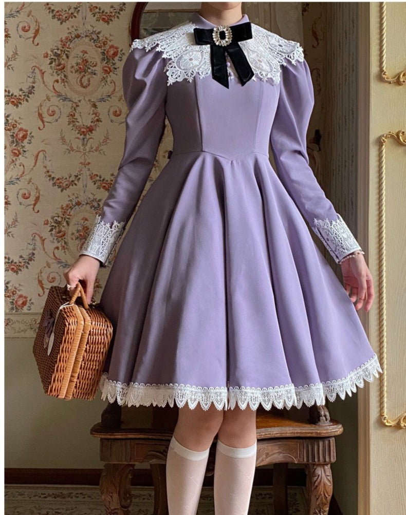 Princess, All the Best Retro Long Sleeve Dress Short Type