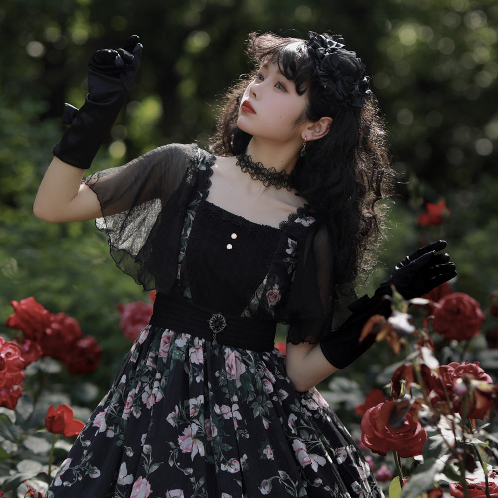 [Pre-order] Rose Garden Flying Sleeve Classic Lolita Dress