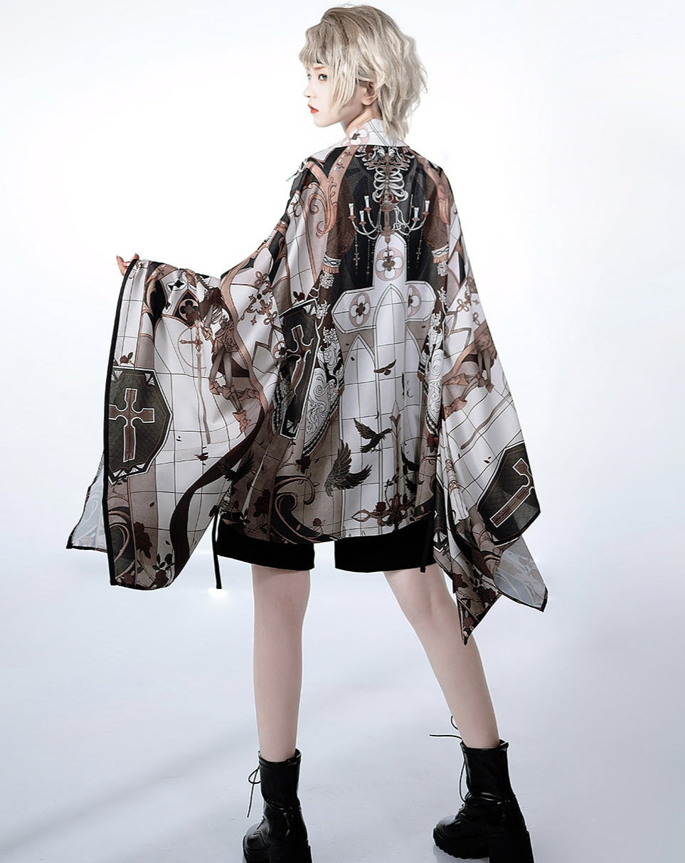 [Pre-order] Dark Night Command Prince x Japanese Style Gothic Print Haori