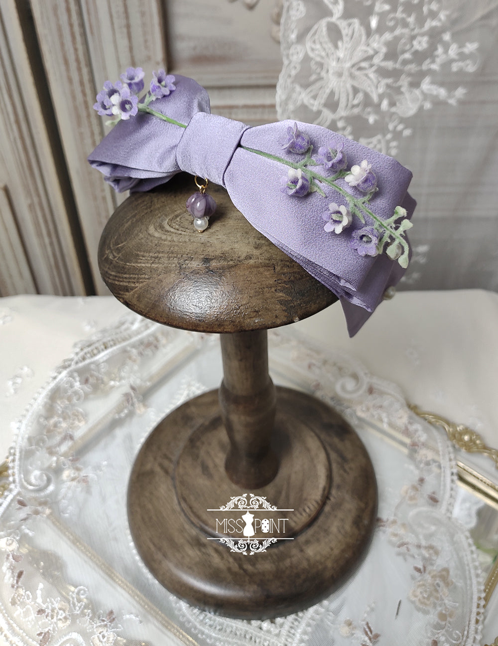 [Simultaneous purchase only] Suzuran flower embroidery bonnet, hat, headband