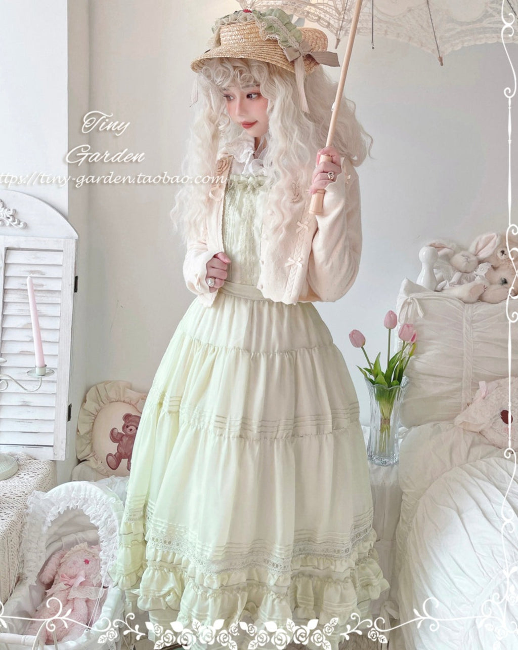 [Outlet] French girly 2way apron skirt [with flared sleeves]