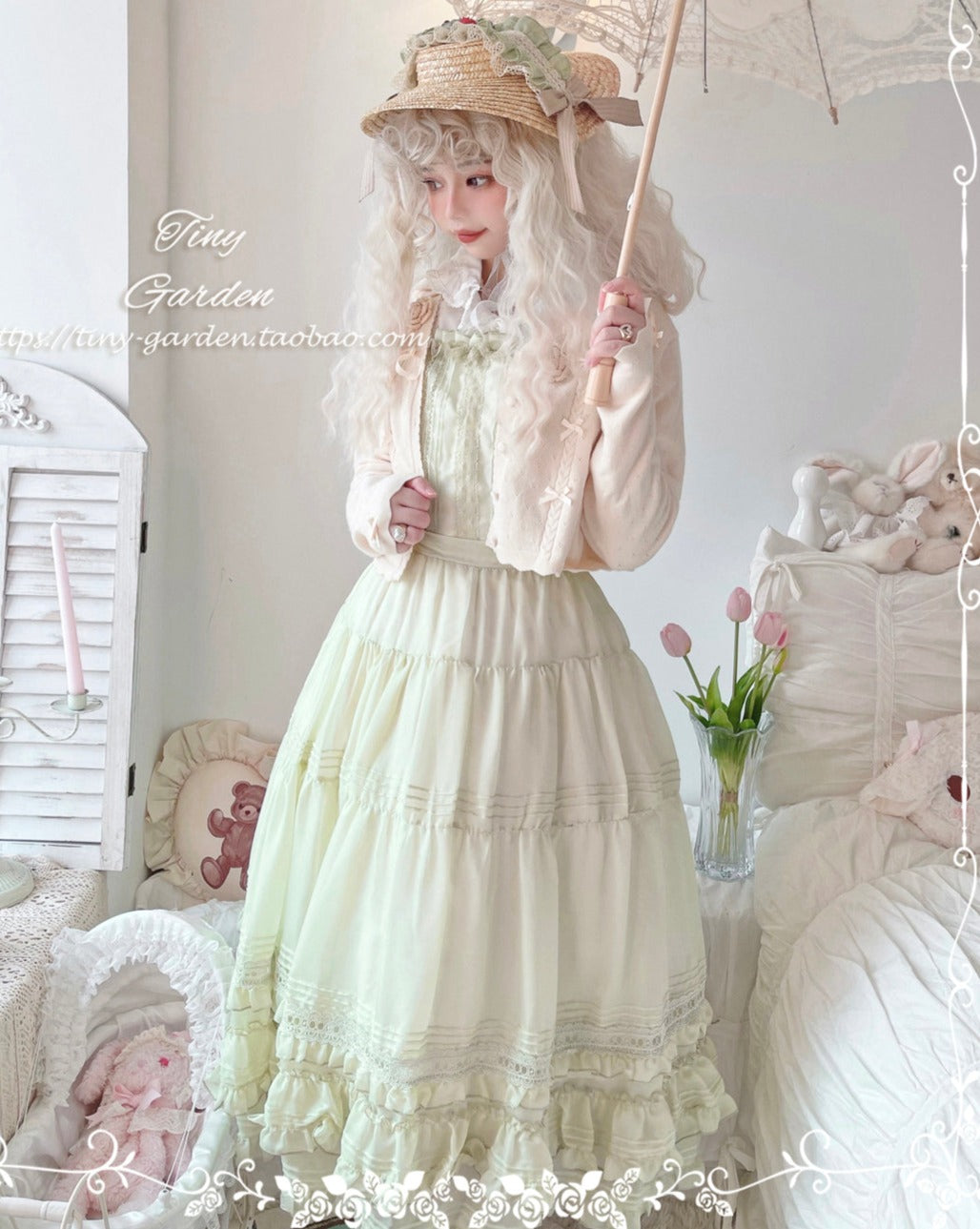[Outlet] French girly 2way apron skirt [with flared sleeves]
