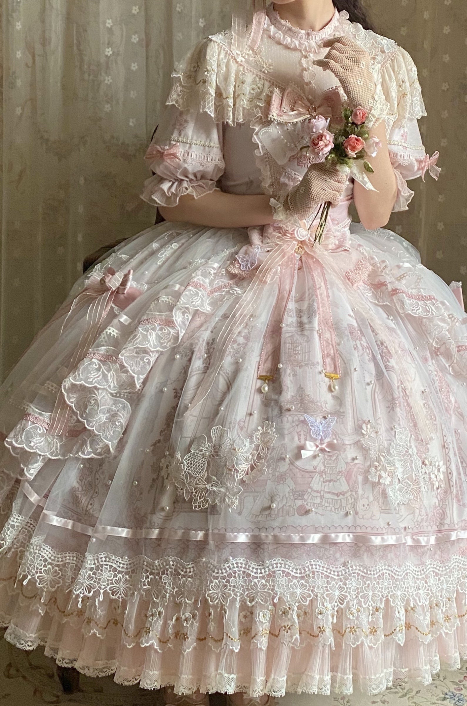 Territory of Sunset Ruffle and Lace Princess Dress