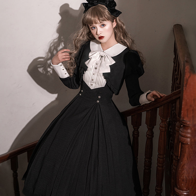 Monastery uniform style jumper skirt and short jacket setup