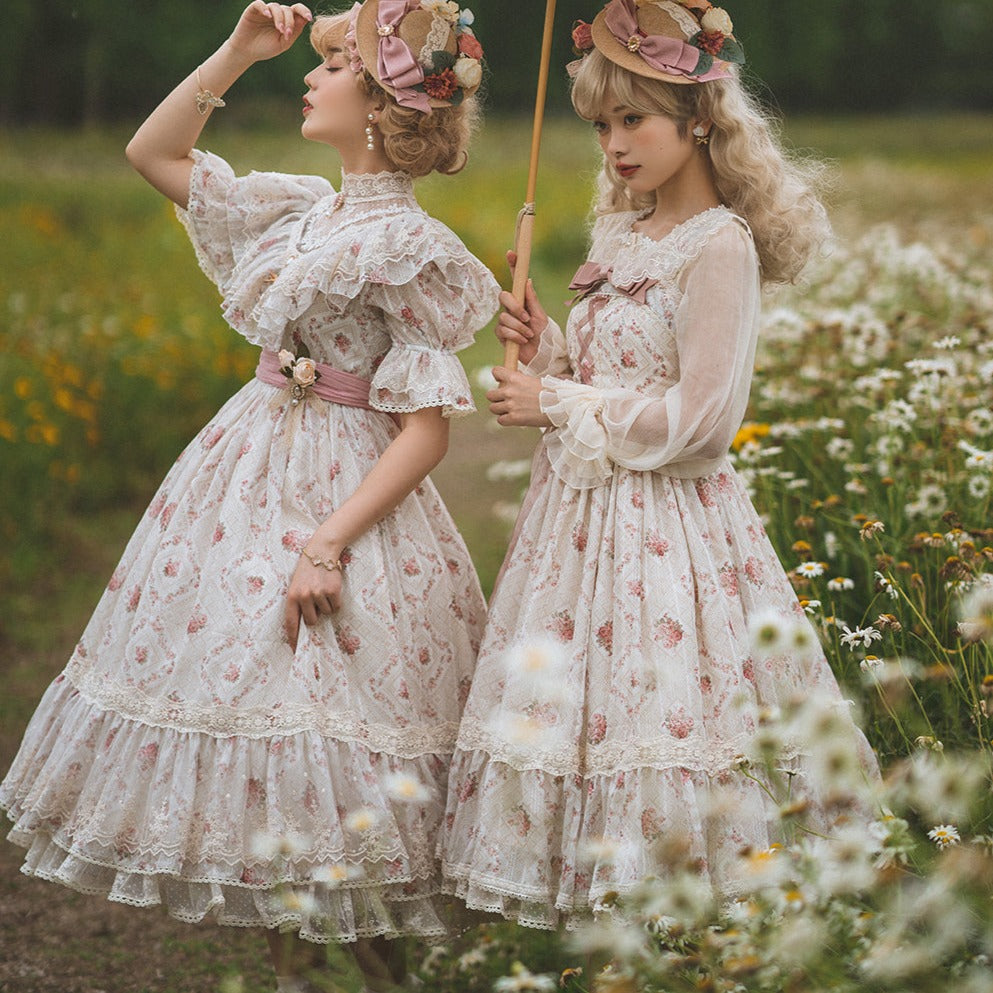 [Pre-order] Edwardian Elegant Rose Print Classic Lolita Dress 1.0