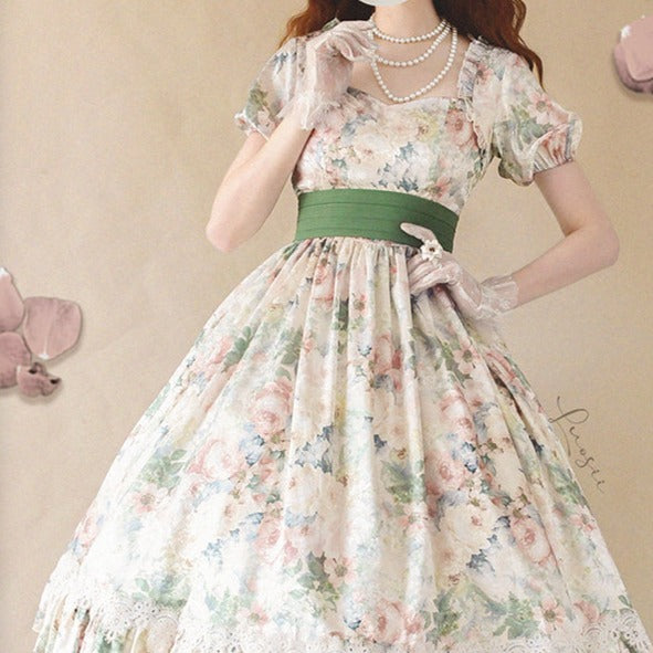 Vintage-inspired floral-print dress