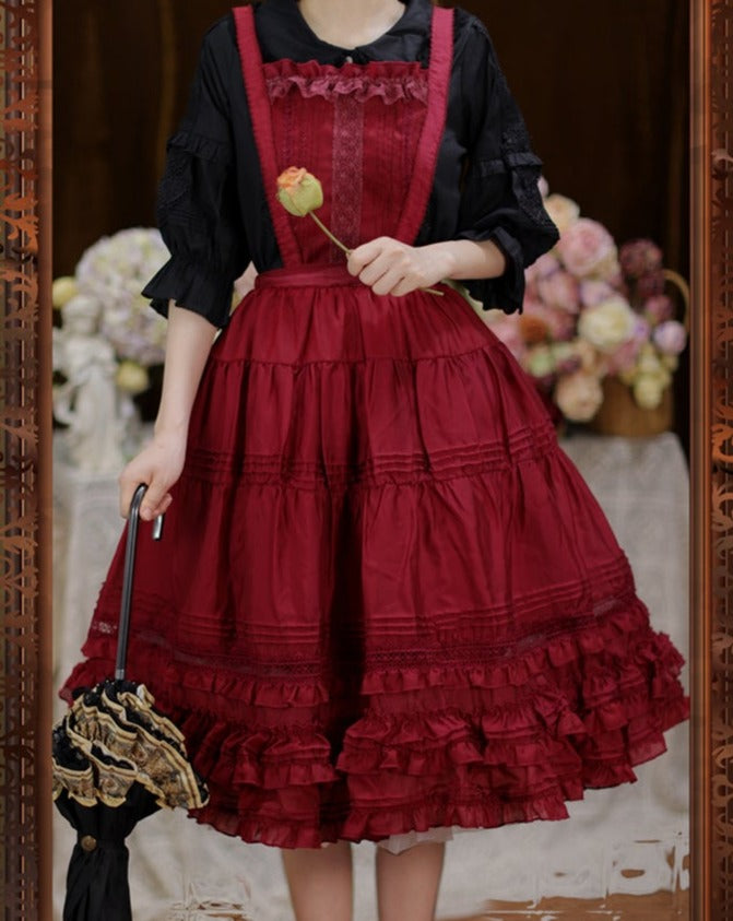 [Outlet] French girly 2way apron skirt [simple type]