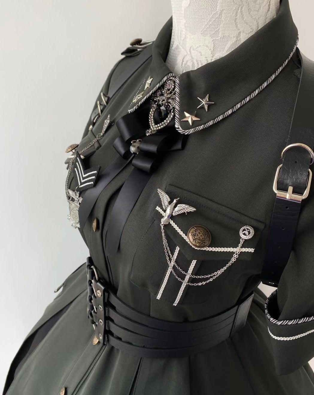 [Pre-order] Military Lolita Dark Gothic Short Sleeve Dress